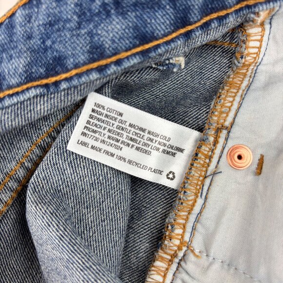 Wild Fable Denim Shorts Womens Size 10 High Rise Distressed Angled Hem - Picture 8 of 11